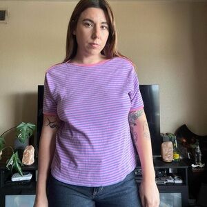 Erika & Co. Pink and Blue Striped Top